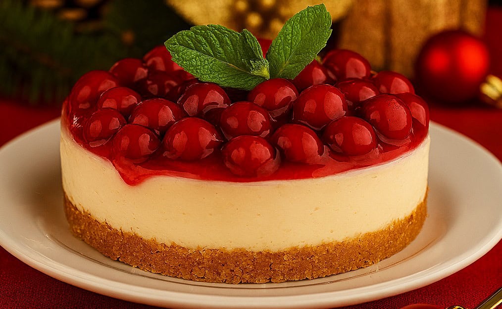 🍒 Cheesecake de cereza navideño