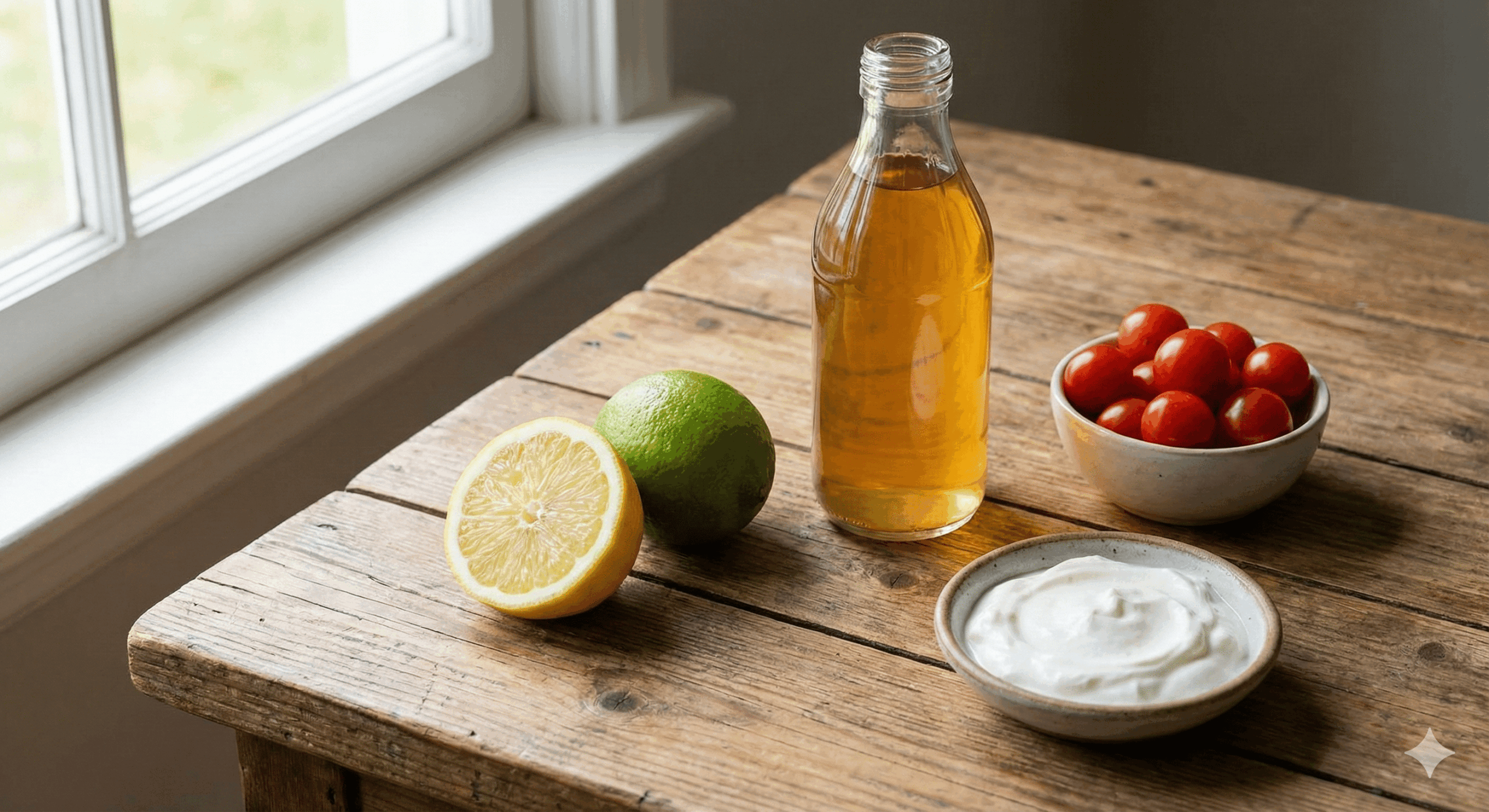 Botellas de vinagre y aceites