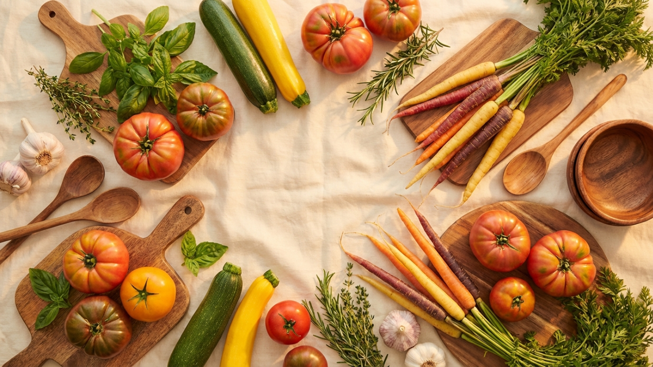Verduras y frutas frescas de temporada